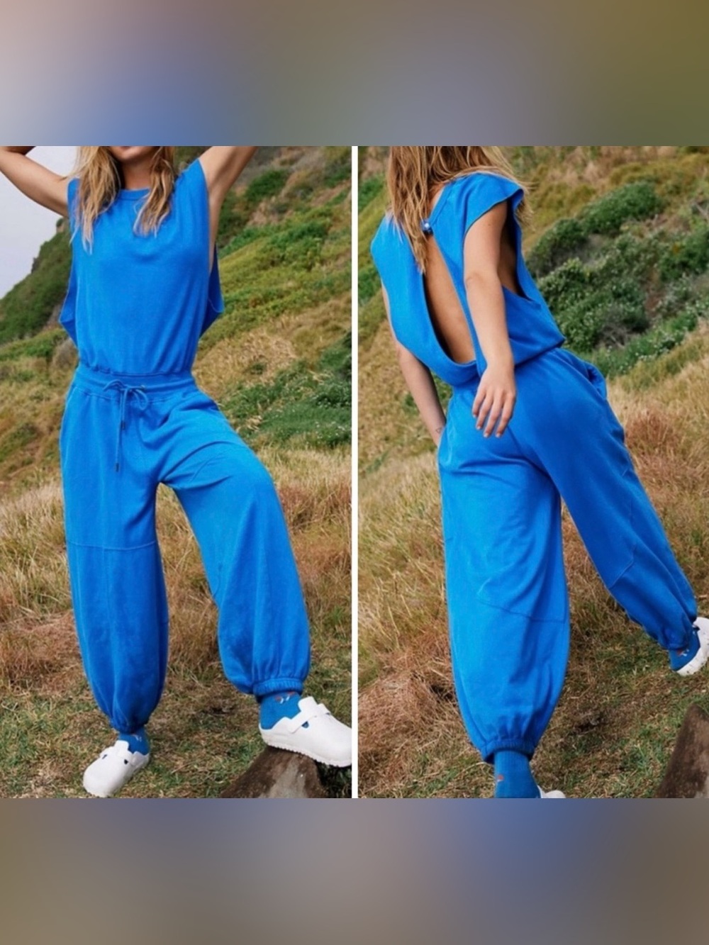 FREE PEOPLE COBALT THROW & GO ONSIE SIZE XS!! LIKE NEW!!
